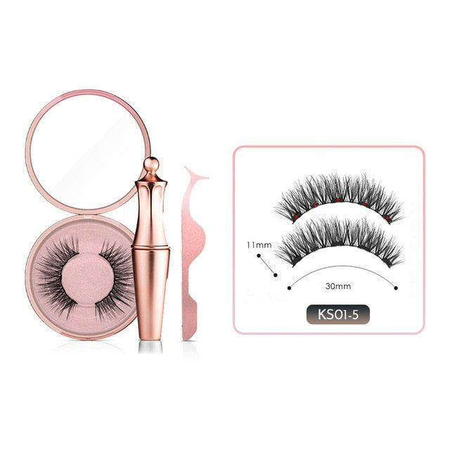 Magnetic False Eyelashes No Glue Full Eye Eyelashes Extension Kit