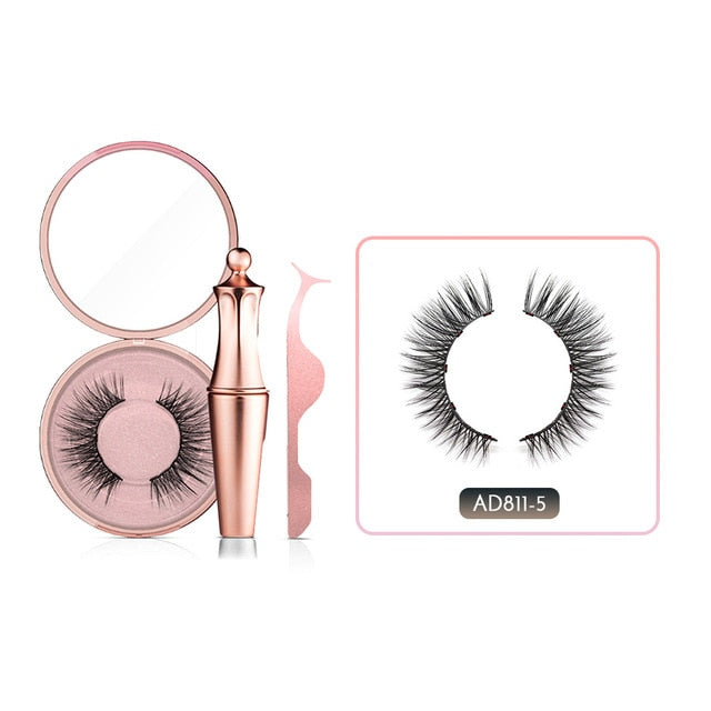 Magnetic False Eyelashes No Glue Full Eye Eyelashes Extension Kit