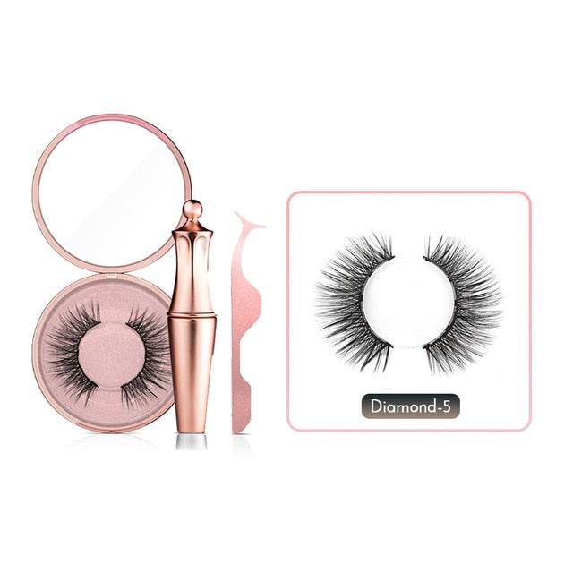 Magnetic False Eyelashes No Glue Full Eye Eyelashes Extension Kit