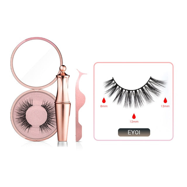 Magnetic False Eyelashes No Glue Full Eye Eyelashes Extension Kit