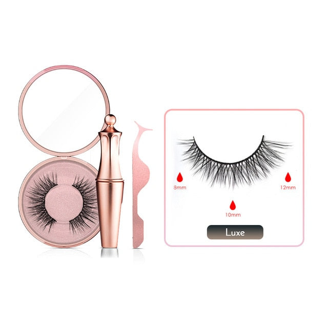 Magnetic False Eyelashes No Glue Full Eye Eyelashes Extension Kit