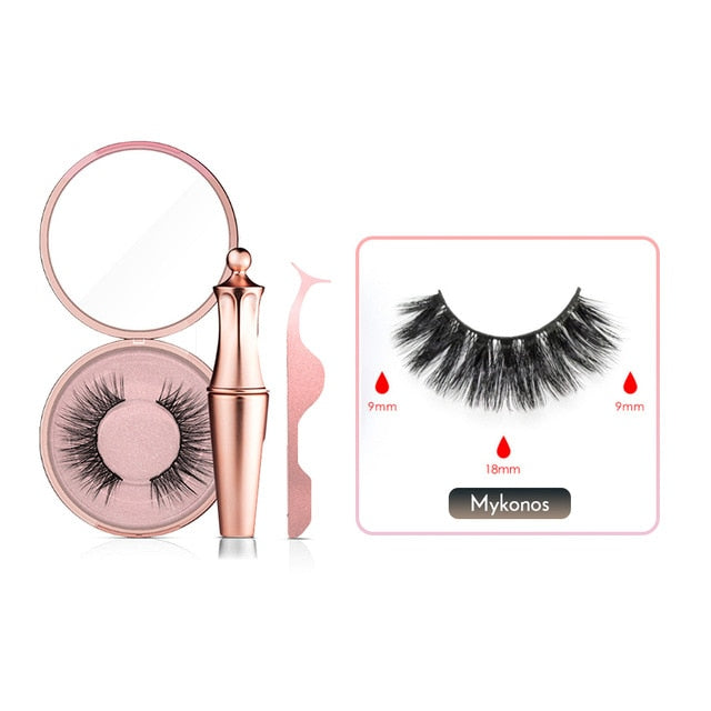 Magnetic False Eyelashes No Glue Full Eye Eyelashes Extension Kit