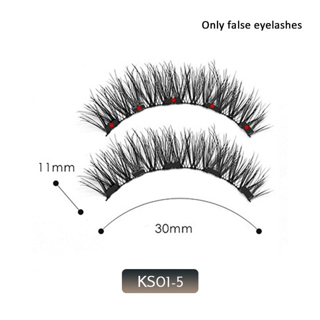 Magnetic False Eyelashes No Glue Full Eye Eyelashes Extension Kit